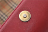 Authentic BURBERRY Nova Check Canvas Leather Shoulder Tote Bag Beige Red 1412D