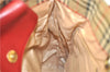Authentic BURBERRY Nova Check Canvas Leather Shoulder Tote Bag Beige Red 1412D