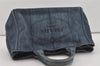 Authentic PRADA Vintage DENIM Canapa M 2Way Shoulder Hand Bag B2642B Blue 1412I