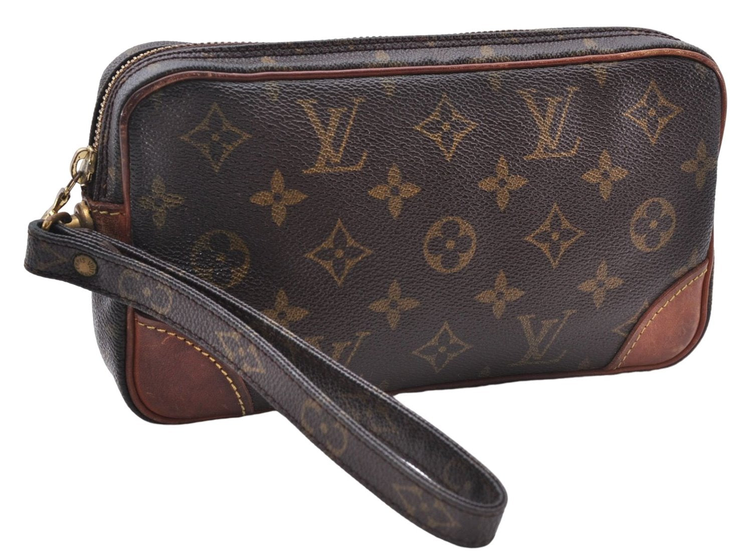 Authentic Louis Vuitton Monogram Marly Dragonne PM M51827 Clutch Hand Bag 1413E
