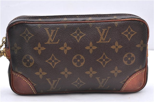 Authentic Louis Vuitton Monogram Marly Dragonne PM M51827 Clutch Hand Bag 1413E