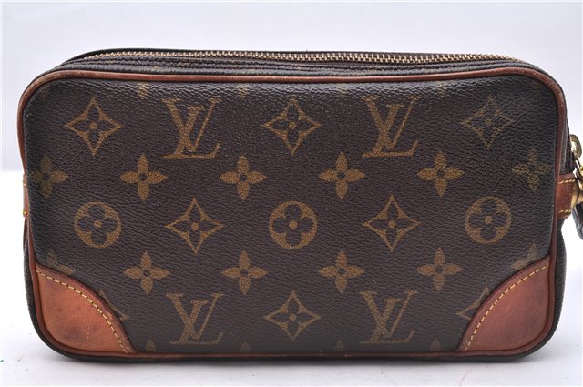 Authentic Louis Vuitton Monogram Marly Dragonne PM M51827 Clutch Hand Bag 1413E