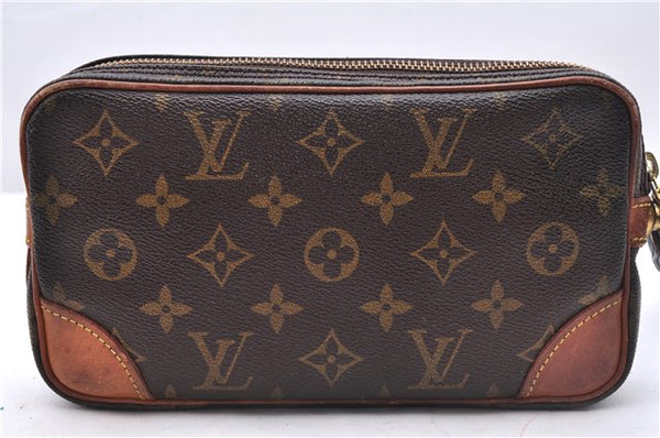 Authentic Louis Vuitton Monogram Marly Dragonne PM M51827 Clutch Hand Bag 1413E