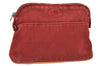 Authentic HERMES Bolide PM Pouch Purse Canvas Leather Red 1413I