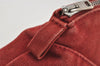 Authentic HERMES Bolide PM Pouch Purse Canvas Leather Red 1413I