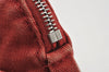 Authentic HERMES Bolide PM Pouch Purse Canvas Leather Red 1413I