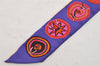 Authentic HERMES Twilly Scarf "Belles du Mexique" Silk Purple Box 1414I