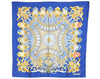 Authentic HERMES Carre 90 Scarf "HONI SOIT QUI MAL Y PENSE" Silk Blue 1415I