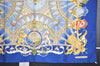 Authentic HERMES Carre 90 Scarf "HONI SOIT QUI MAL Y PENSE" Silk Blue 1415I