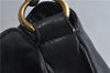Authentic GUCCI Bamboo 2Way Shoulder Hand Cross Body Bag Leather Black 1416D