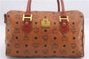 Authentic MCM Visetos Leather Vintage 2Way Shoulder Hand Bag Purse Brown 1416E