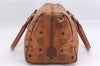 Authentic MCM Visetos Leather Vintage 2Way Shoulder Hand Bag Purse Brown 1416E