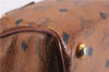 Authentic MCM Visetos Leather Vintage 2Way Shoulder Hand Bag Purse Brown 1416E