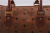 Authentic MCM Visetos Leather Vintage 2Way Shoulder Hand Bag Purse Brown 1416E