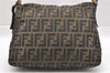 Authentic FENDI Zucca Mamma Baguette Shoulder Bag Canvas Leather Brown 1416I