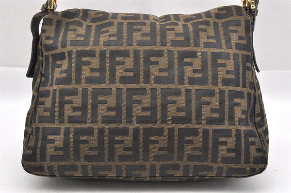 Authentic FENDI Zucca Mamma Baguette Shoulder Bag Canvas Leather Brown 1416I