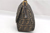 Authentic FENDI Zucca Mamma Baguette Shoulder Bag Canvas Leather Brown 1416I