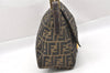 Authentic FENDI Zucca Mamma Baguette Shoulder Bag Canvas Leather Brown 1416I