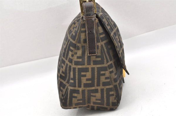 Authentic FENDI Zucca Mamma Baguette Shoulder Bag Canvas Leather Brown 1416I