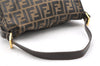 Authentic FENDI Zucca Mamma Baguette Shoulder Bag Canvas Leather Brown 1416I