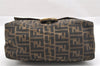 Authentic FENDI Zucca Mamma Baguette Shoulder Bag Canvas Leather Brown 1416I