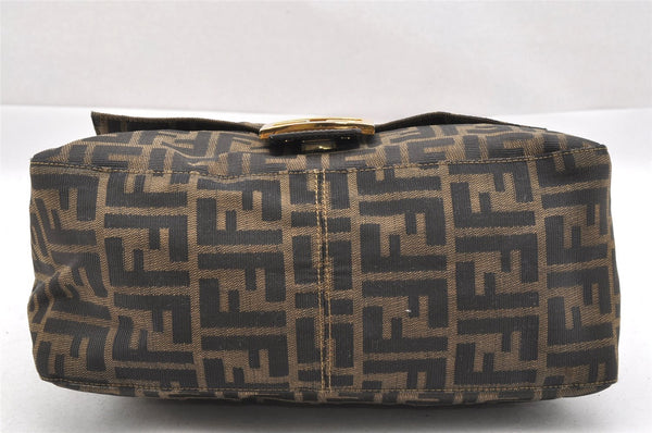 Authentic FENDI Zucca Mamma Baguette Shoulder Bag Canvas Leather Brown 1416I