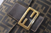 Authentic FENDI Zucca Mamma Baguette Shoulder Bag Canvas Leather Brown 1416I