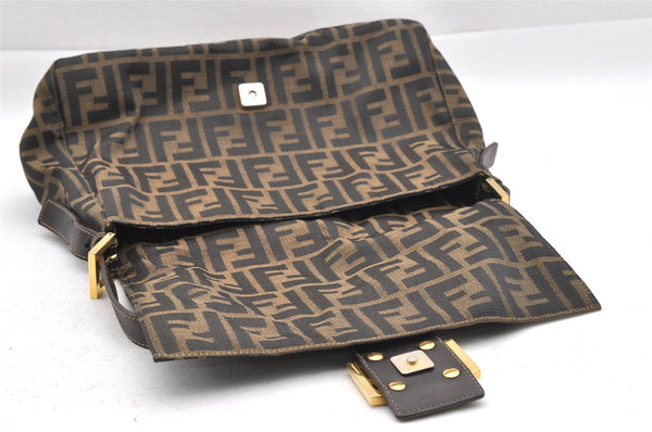 Authentic FENDI Zucca Mamma Baguette Shoulder Bag Canvas Leather Brown 1416I