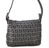 Authentic FENDI Zucca Shoulder Hand Bag Canvas Leather Blue Navy 1417D