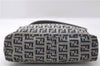 Authentic FENDI Zucca Shoulder Hand Bag Canvas Leather Blue Navy 1417D