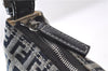 Authentic FENDI Zucca Shoulder Hand Bag Canvas Leather Blue Navy 1417D