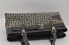 Authentic Christian Dior Trotter Hand Bag Canvas Leather Navy Blue 1417I