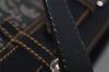 Authentic Christian Dior Trotter Hand Bag Canvas Leather Navy Blue 1417I