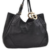 Auth GUCCI Guccissima Charlotte Shoulder Tote Bag Leather 203504 Black 1418E