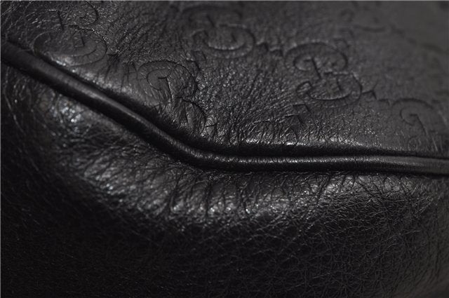 Auth GUCCI Guccissima Charlotte Shoulder Tote Bag Leather 203504 Black 1418E