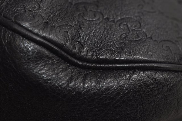 Auth GUCCI Guccissima Charlotte Shoulder Tote Bag Leather 203504 Black 1418E