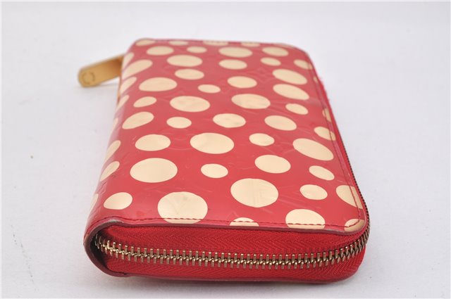 Authentic Louis Vuitton Dots Infinity Zippy Wallet Yayoi Kusama M91572 Red 1418F