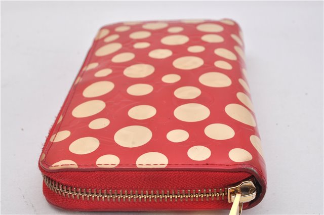 Authentic Louis Vuitton Dots Infinity Zippy Wallet Yayoi Kusama M91572 Red 1418F