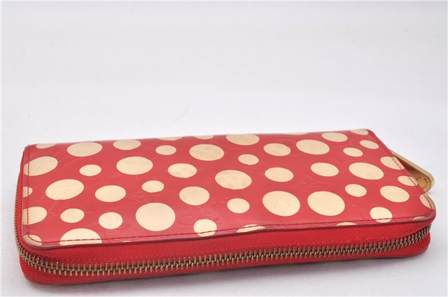 Authentic Louis Vuitton Dots Infinity Zippy Wallet Yayoi Kusama M91572 Red 1418F