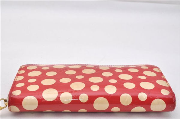 Authentic Louis Vuitton Dots Infinity Zippy Wallet Yayoi Kusama M91572 Red 1418F