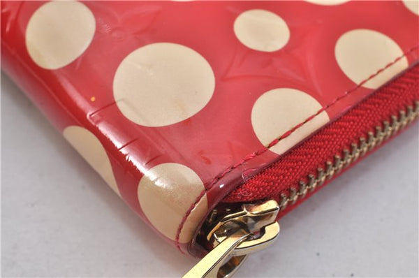 Authentic Louis Vuitton Dots Infinity Zippy Wallet Yayoi Kusama M91572 Red 1418F