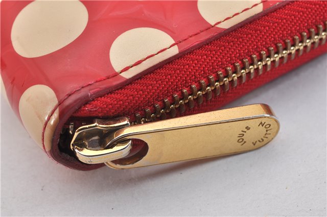 Authentic Louis Vuitton Dots Infinity Zippy Wallet Yayoi Kusama M91572 Red 1418F