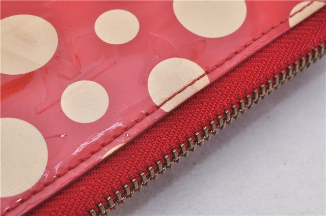 Authentic Louis Vuitton Dots Infinity Zippy Wallet Yayoi Kusama M91572 Red 1418F