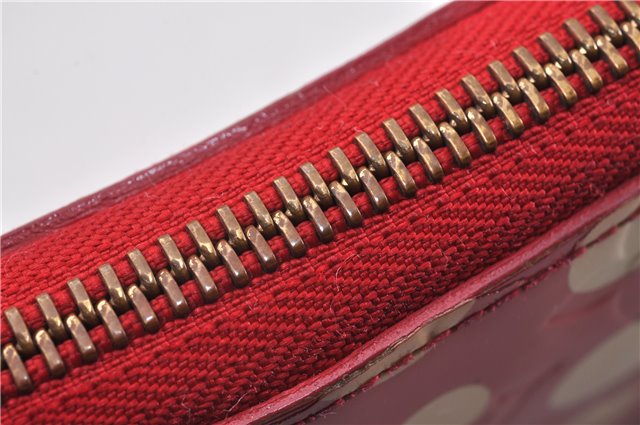 Authentic Louis Vuitton Dots Infinity Zippy Wallet Yayoi Kusama M91572 Red 1418F