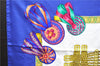 Authentic HERMES Carre 90 Scarf "LES RUBANS DU CHEVAL" Silk Navy 1419D