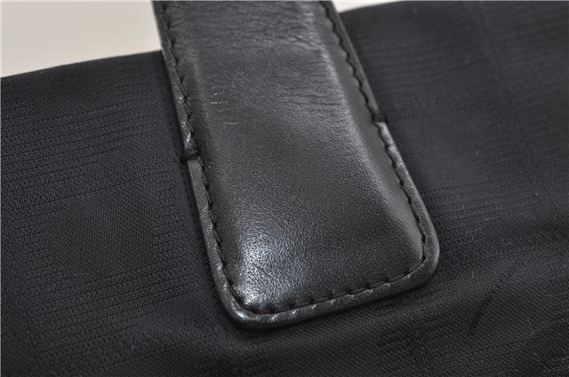 Authentic CHANEL New Travel Line Shoulder Tote Bag Nylon Leather Black 1419E