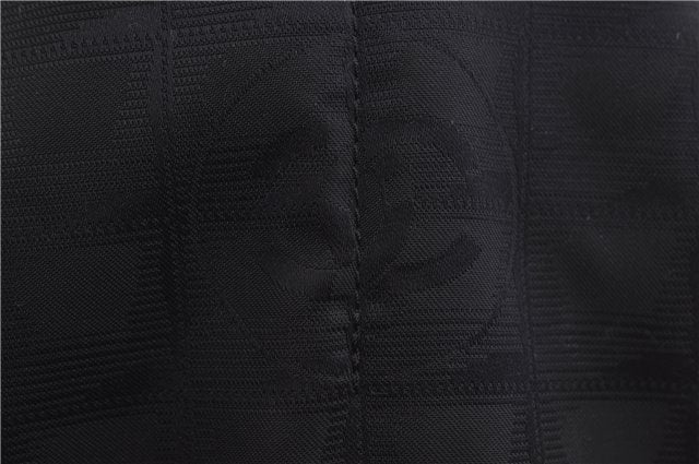 Authentic CHANEL New Travel Line Shoulder Tote Bag Nylon Leather Black 1419E