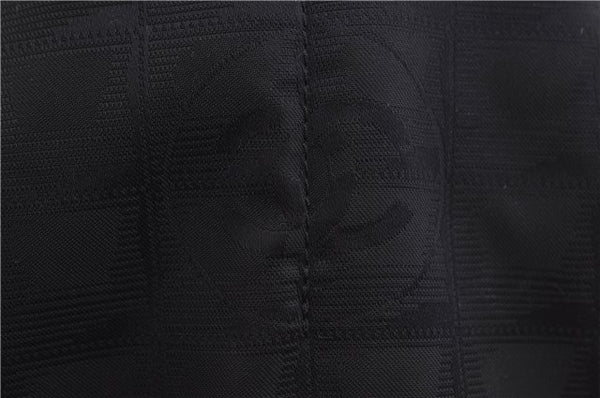 Authentic CHANEL New Travel Line Shoulder Tote Bag Nylon Leather Black 1419E