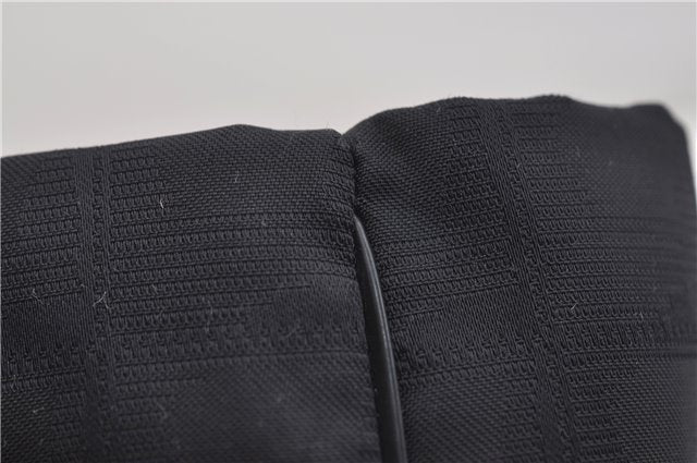 Authentic CHANEL New Travel Line Shoulder Tote Bag Nylon Leather Black 1419E