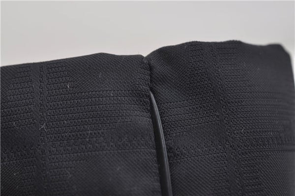 Authentic CHANEL New Travel Line Shoulder Tote Bag Nylon Leather Black 1419E